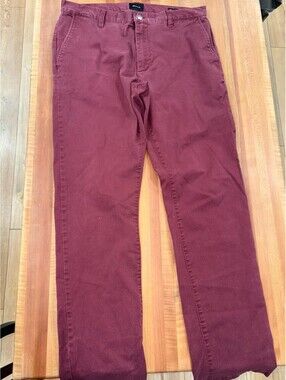 RVCA Week-end Stretch Pants. Burgandy/Maroon. Men's Size 34